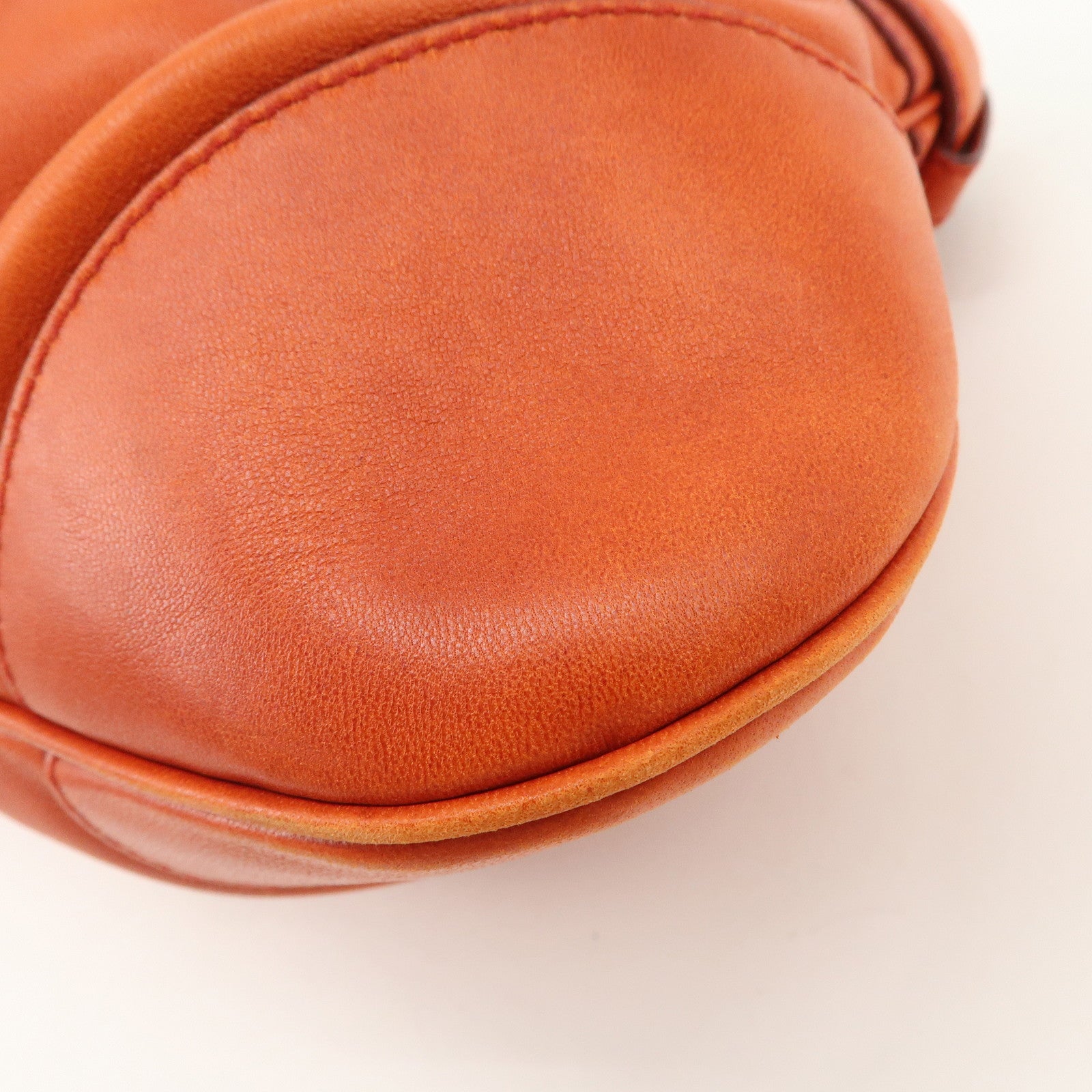 Ferragamo Gancini Gathered Shoulder Bag Hand Bag Orange