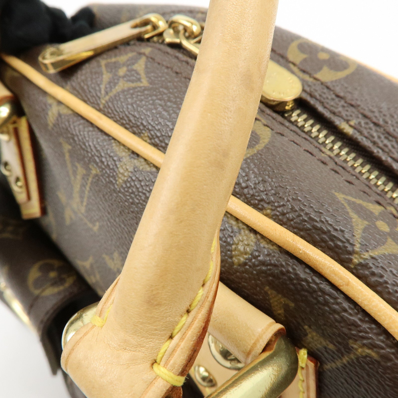 Louis Vuitton Monogram Manhattan PM Hand Bag Brown M40026