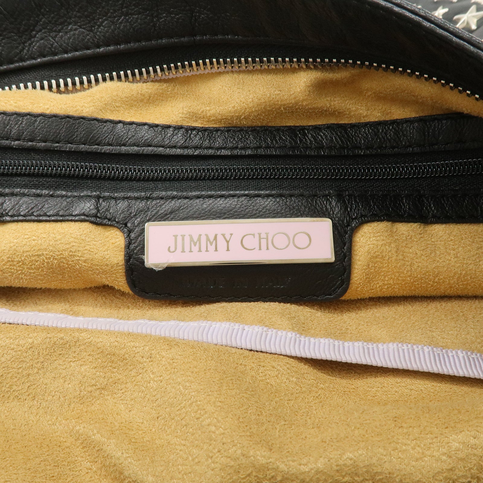 JIMMY CHOO Sky Bag Studs Leather Shoulder Bag Black