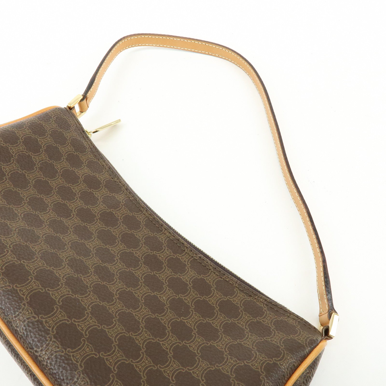 CELINE Macadam PVC Leather Shoulder Bag Hand bag Brown