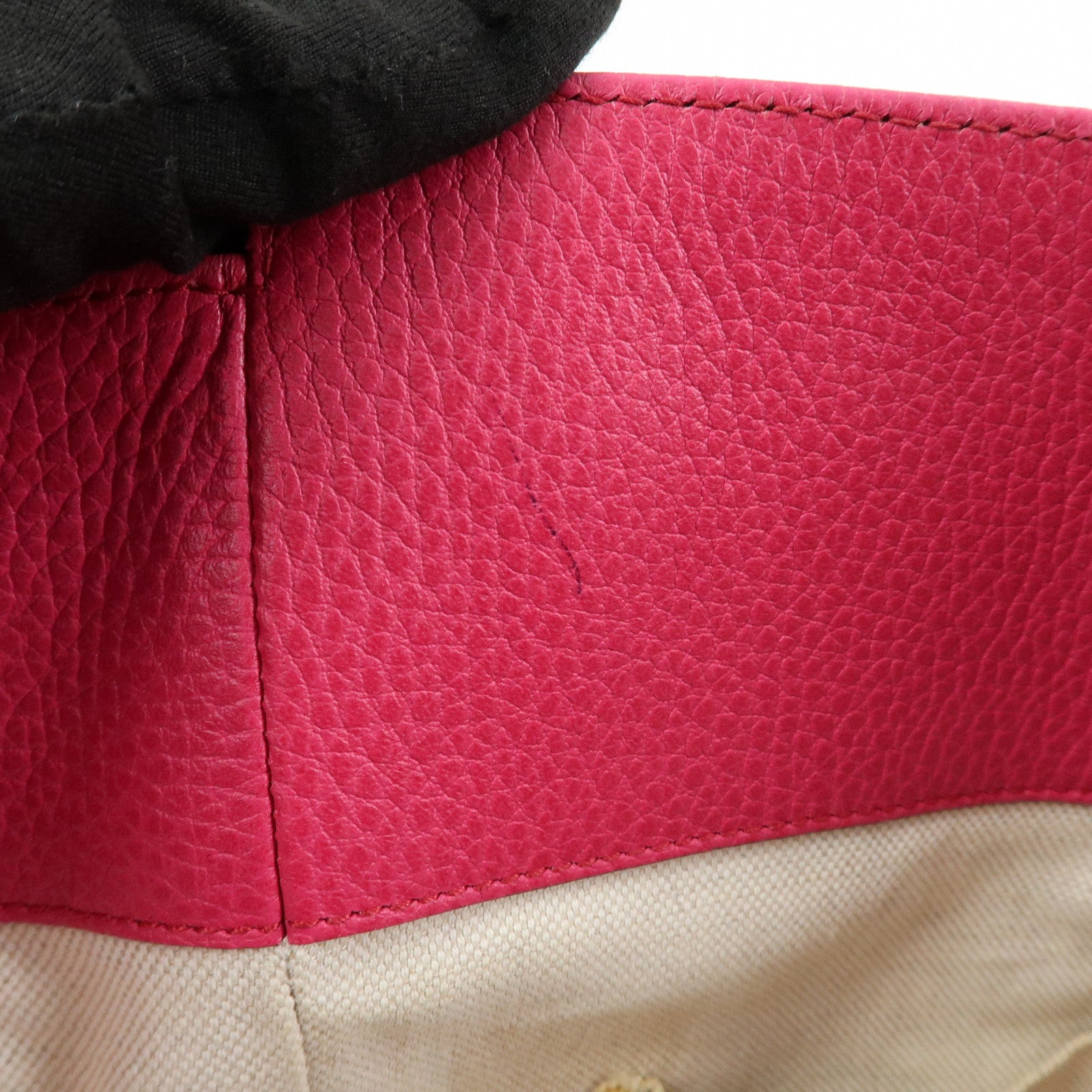 GUCCI Swing Leather Medium Tote Bag Shoulder Bag Pink 354408