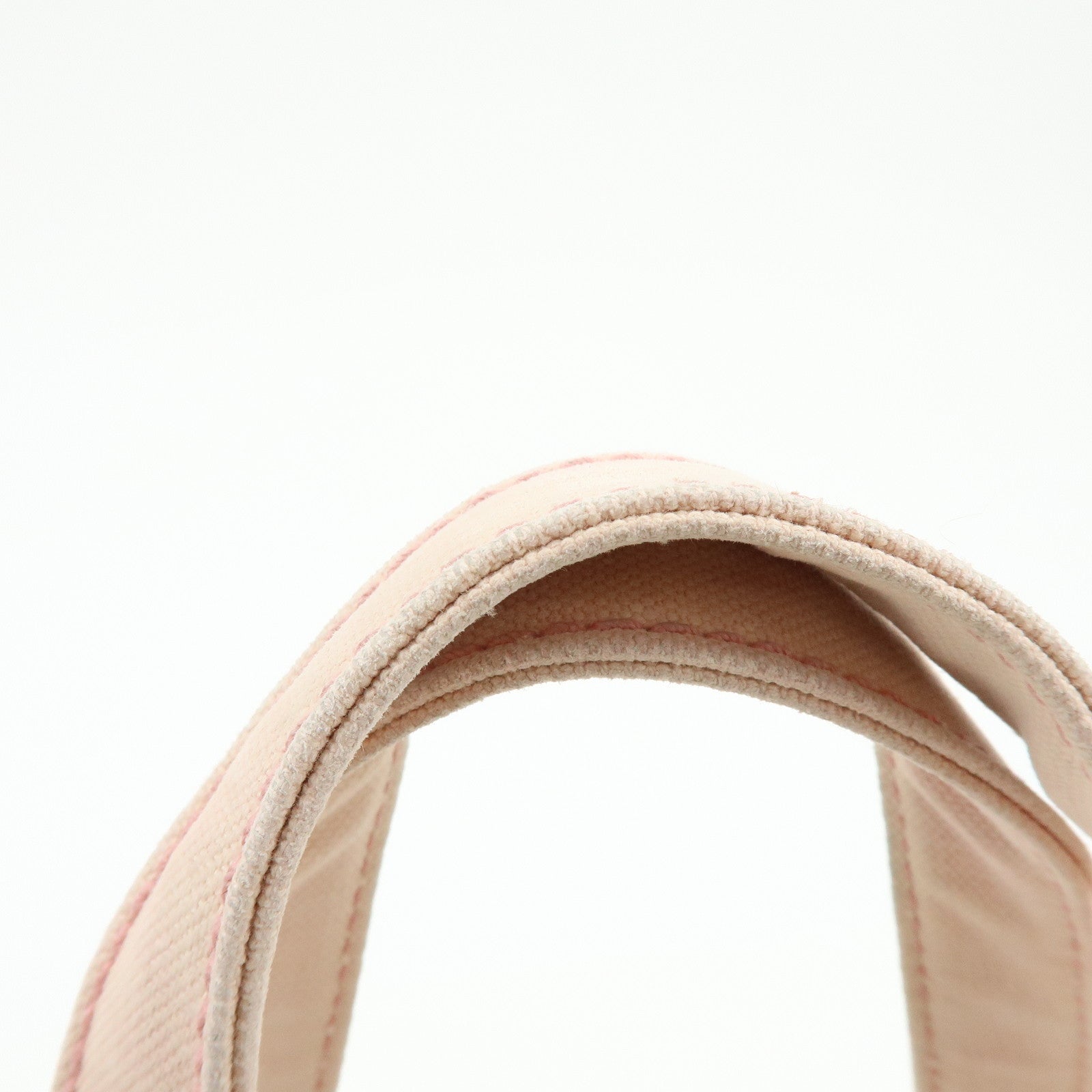 CHANEL Marshmallow Canvas Hand Bag Tote Bag White Pink