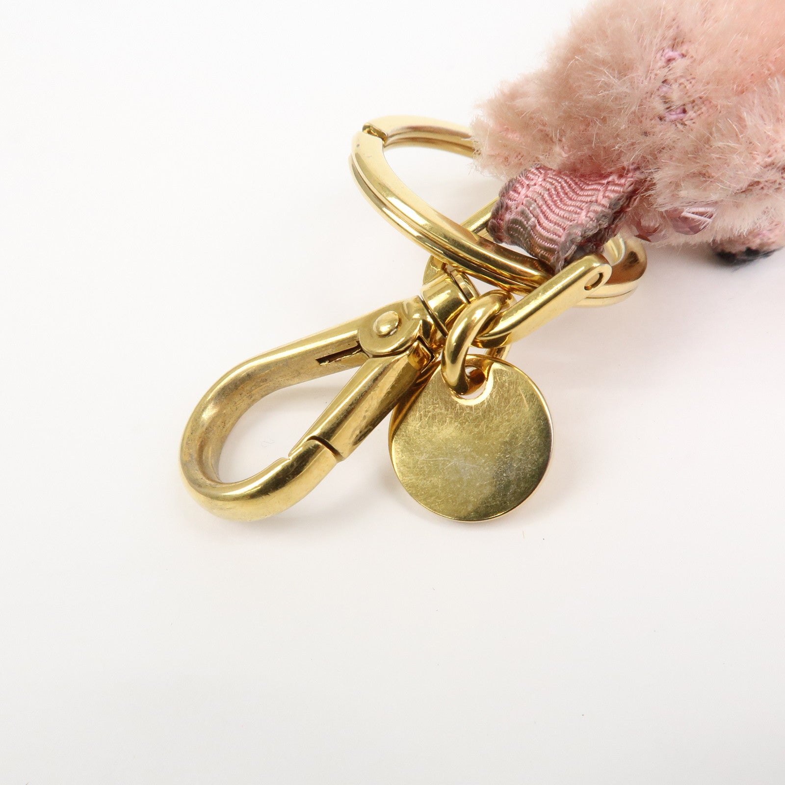 PRADA Logo Bear Motif Bag Charm Key Holder Bijou Pink