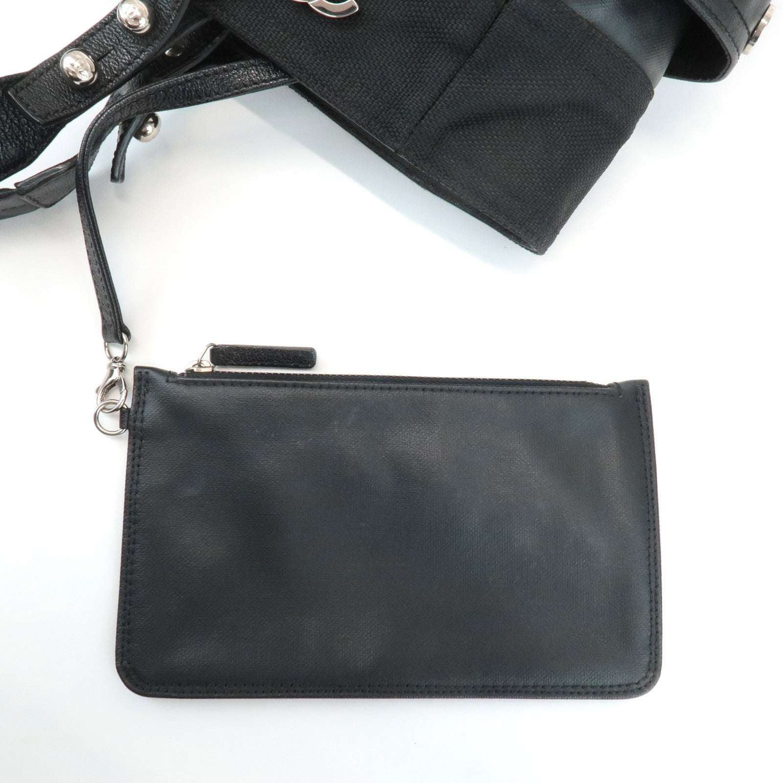 CHANEL COCO Paris Biarritz GM Coated Canvas Leather Tote Bag Black