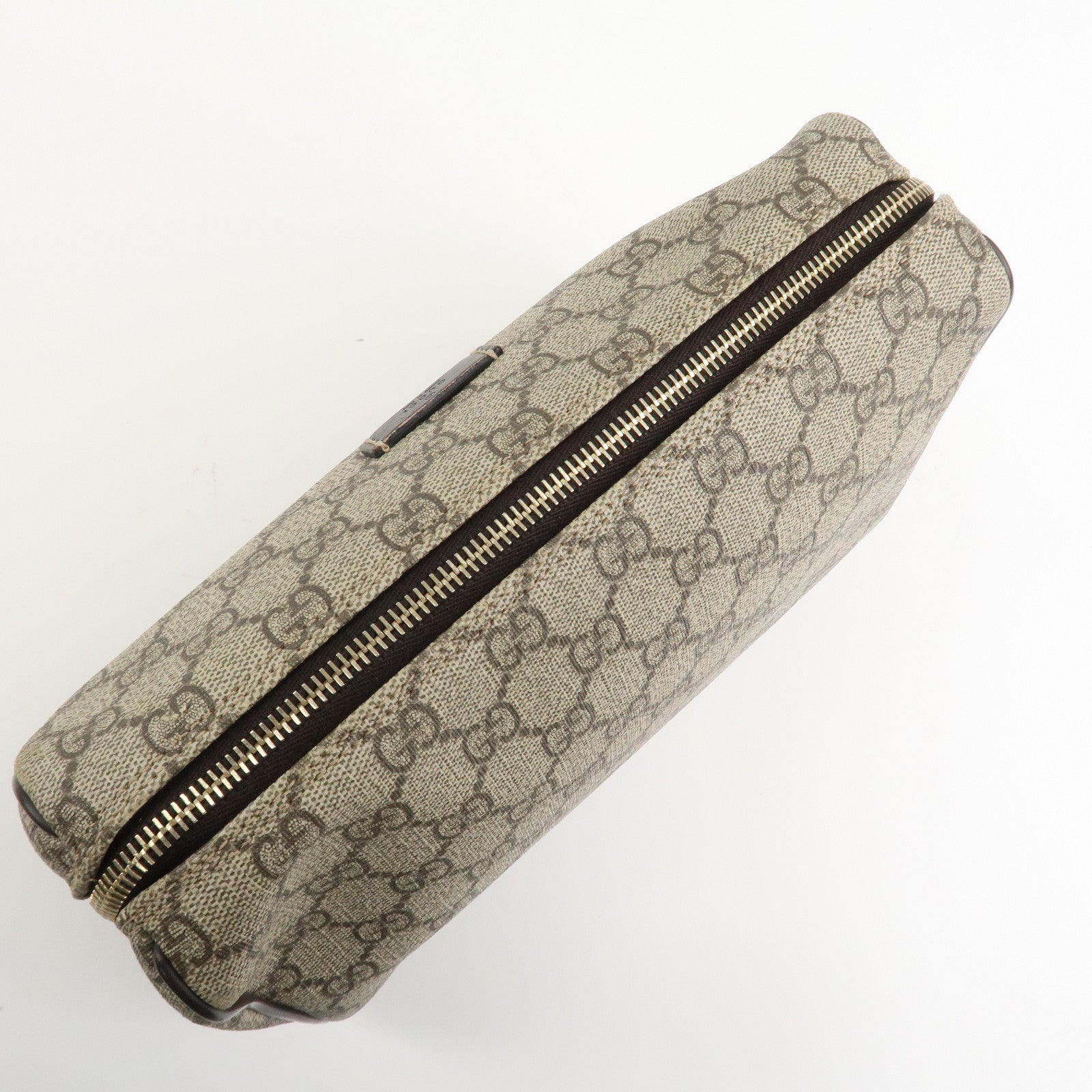 GUCCI GG Supreme Leather Clutch Bag Pouch Beige 189818 Used