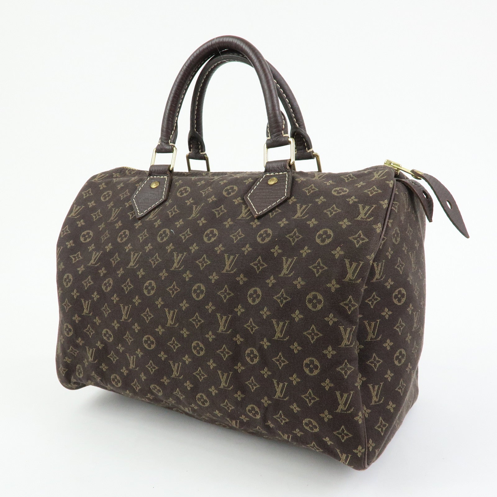 Louis Vuitton Monogram Mini Lin Speedy 30 Boston Bag Ebene M95224