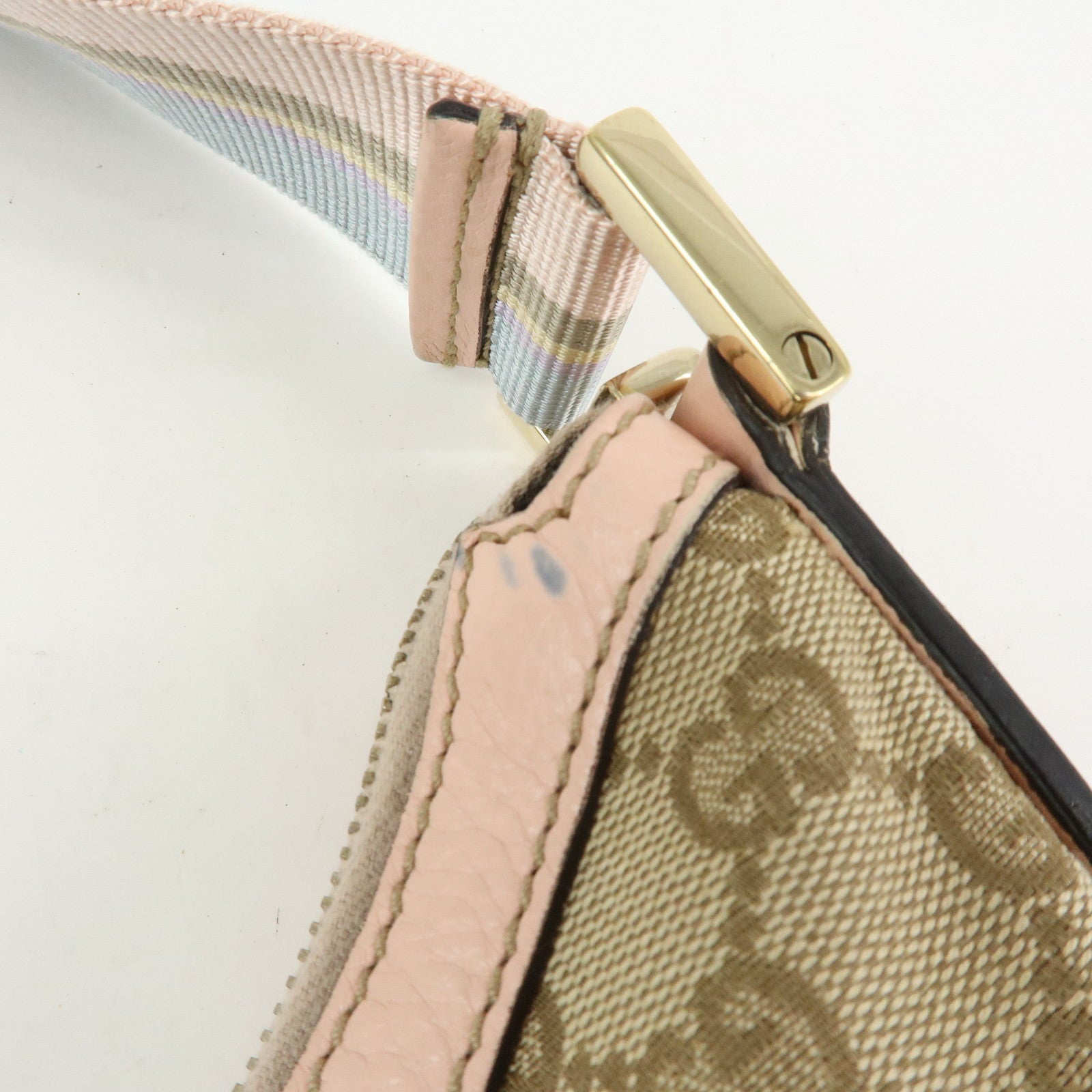 GUCCI Sherry GG Canvas Leather Shoulder Crossbody Bag Beige 181092