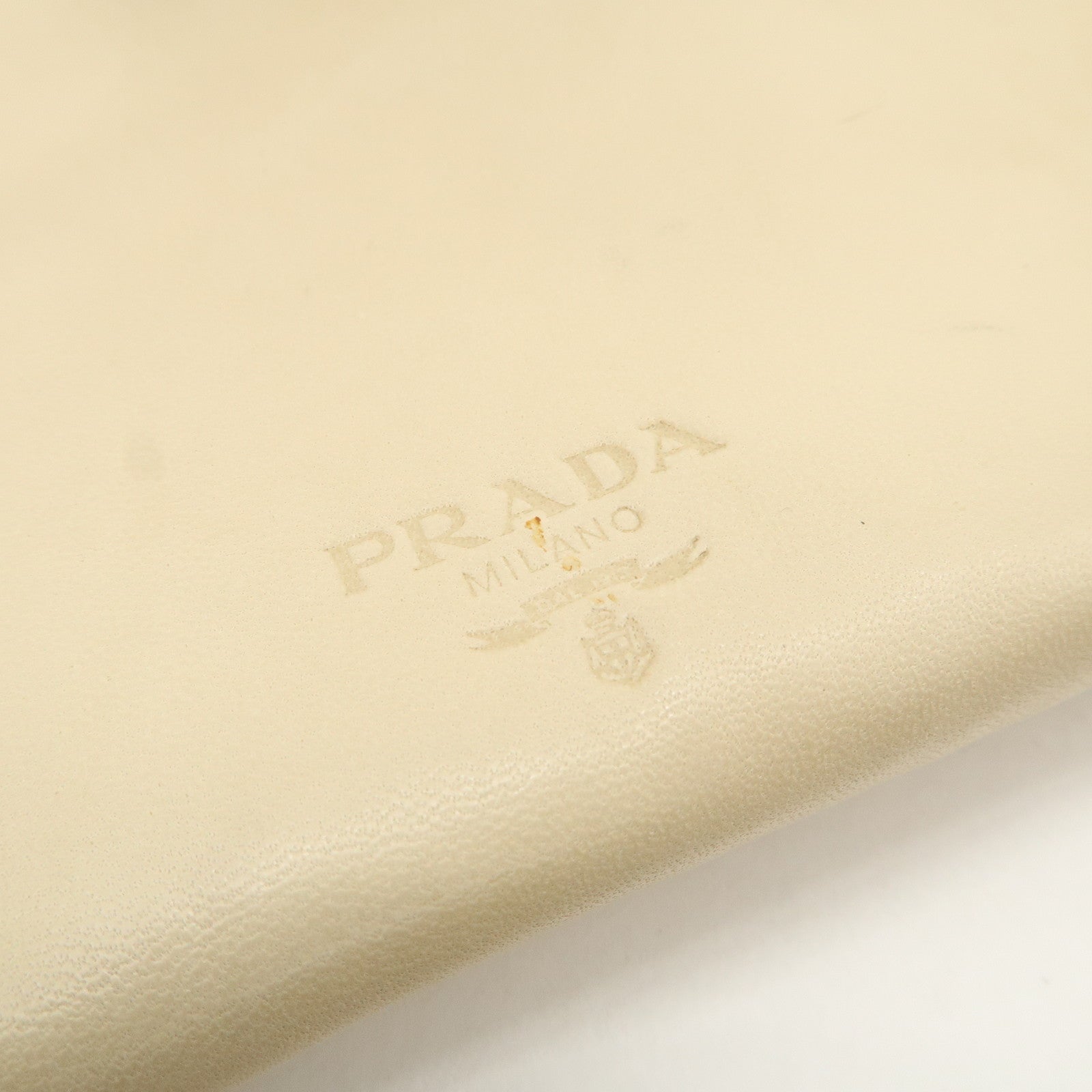 PRADA Nappa Leather Hand Bag Shoulder Bag Ivory