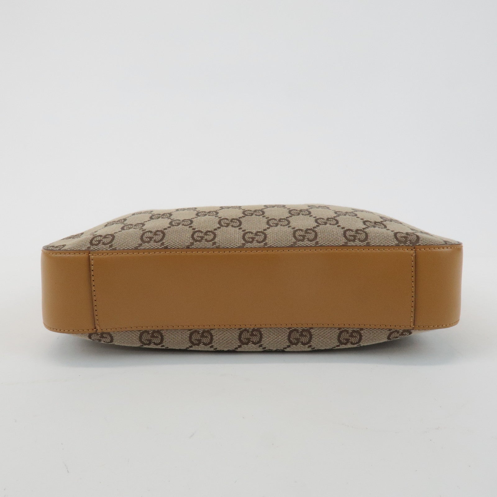 GUCCI GG Canvas Leather Shoulder Bag Hand Bag Beige 001.3812 Used