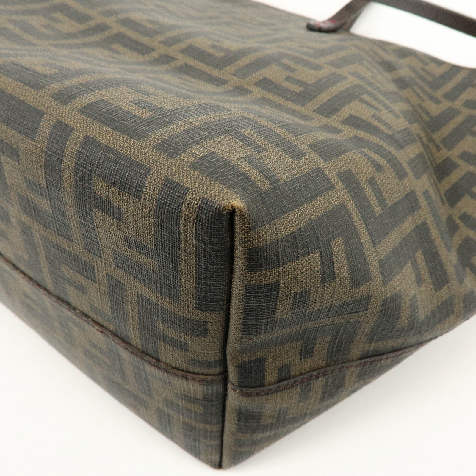 FENDI Zucca PVC Leather Tote Bag Shoulder Bag Brown Pink 8BH185