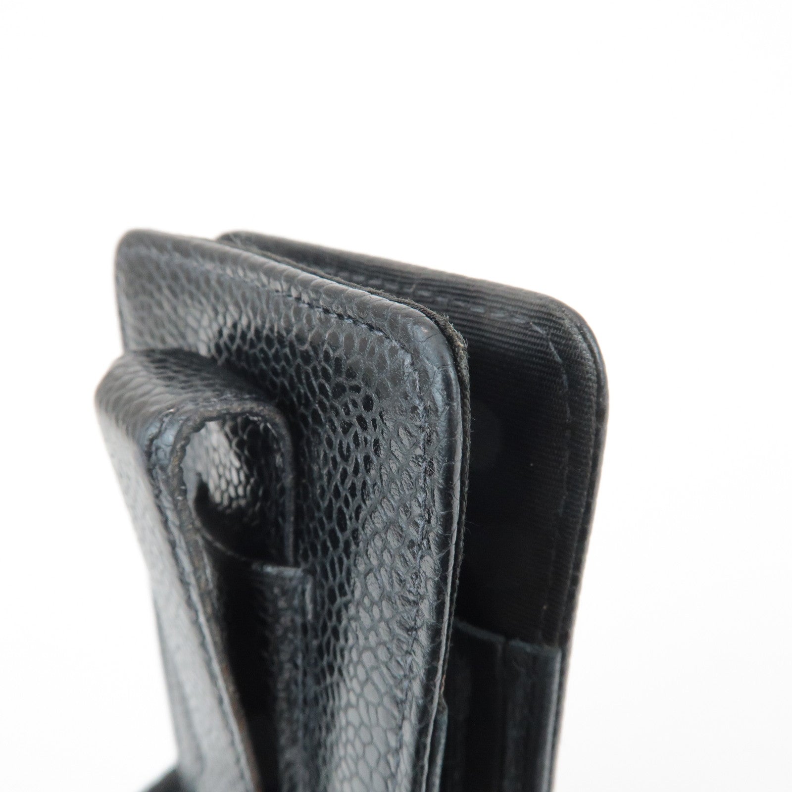 CHANEL COCO Mark Caviarskin Cell Phone Case Black Used