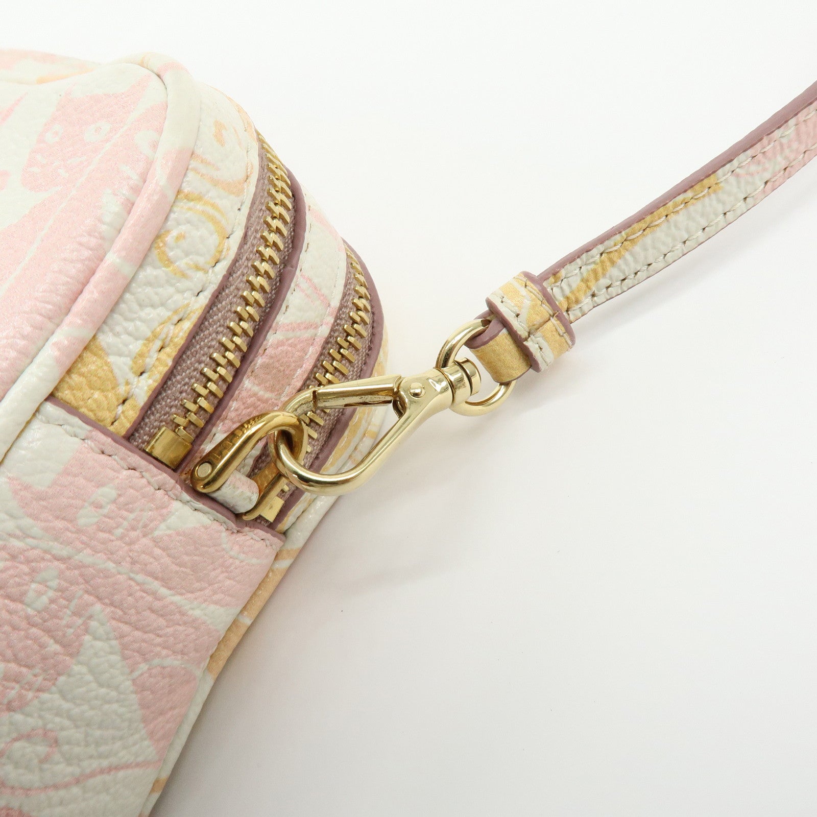 MIU MIU Cat Madras Leather Shoulder Bag Pink Orange White 5NF011