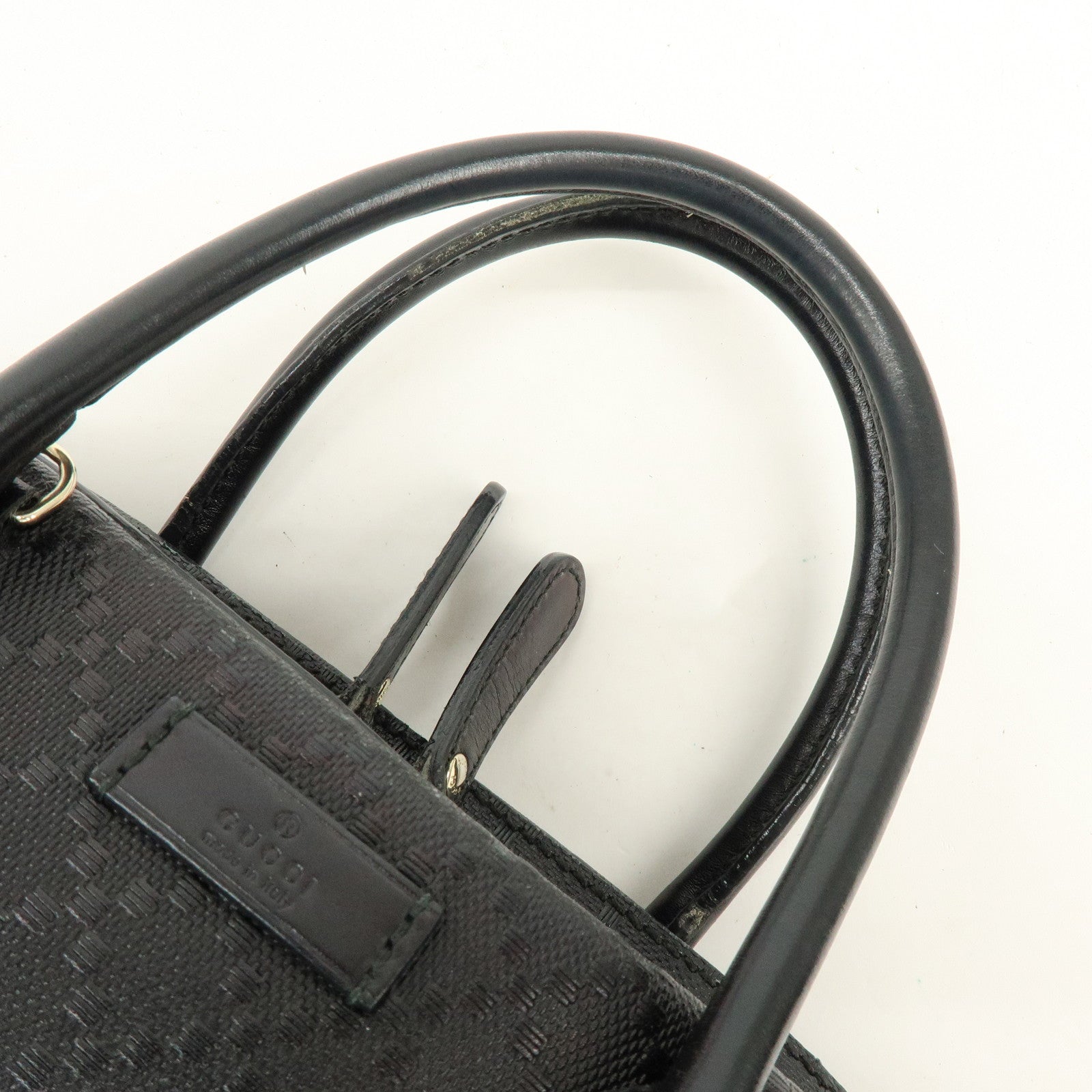 GUCCI Diamante Leather 2Way Bag Hand Bag Shoulder Bag Black 354224