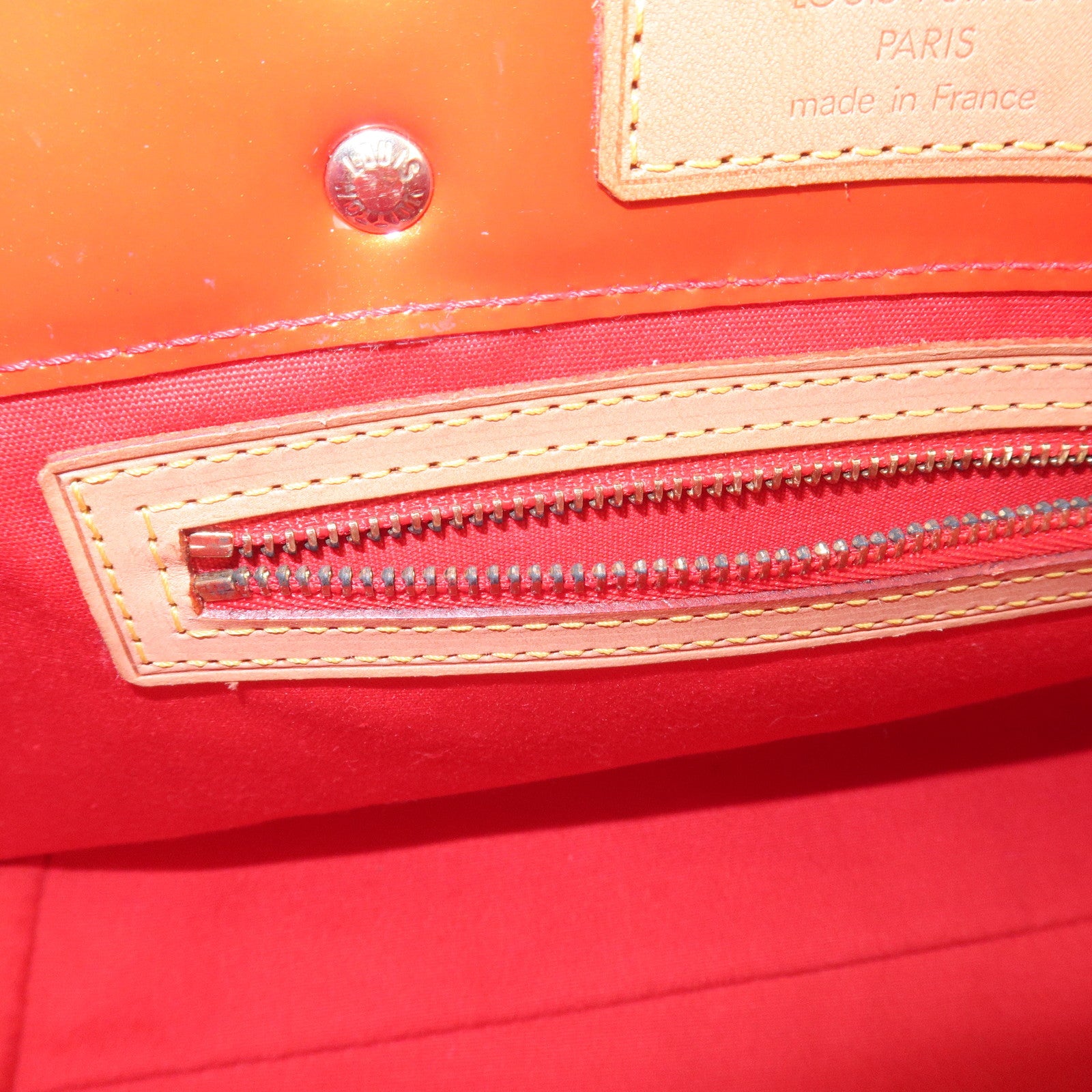 Louis Vuitton Monogram Vernis Lead PM Hand Bag Rouge M91088
