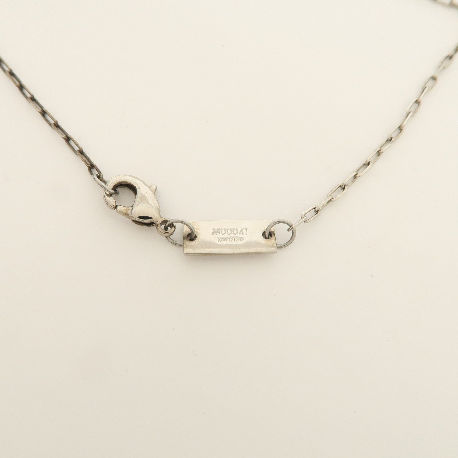 Louis Vuitton Monogram Canvas Metal Necklace Brown Silver M00041