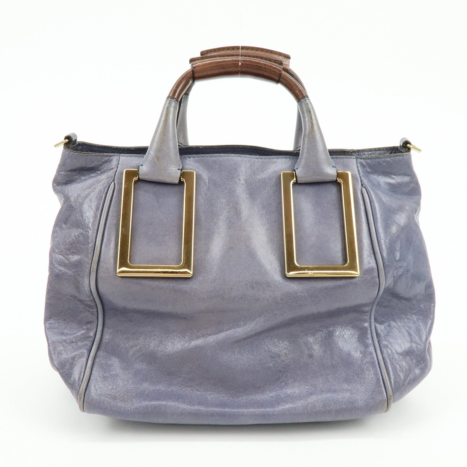 Chloe Ethel Leather 2Way Bag Shoulder Bag Hand Bag Gray
