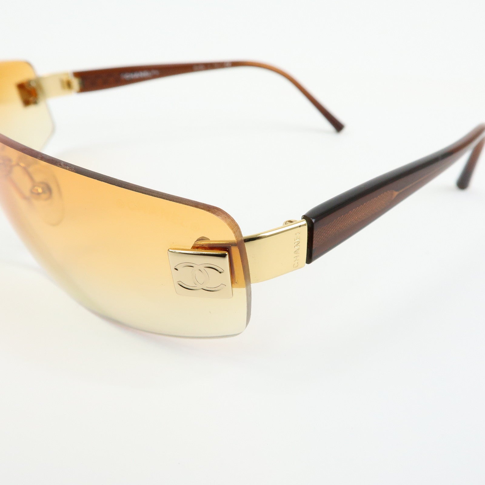 CHANEL COCO Mark Plastic Sunglasses 65笆「17 c.139/56 4018 Brown