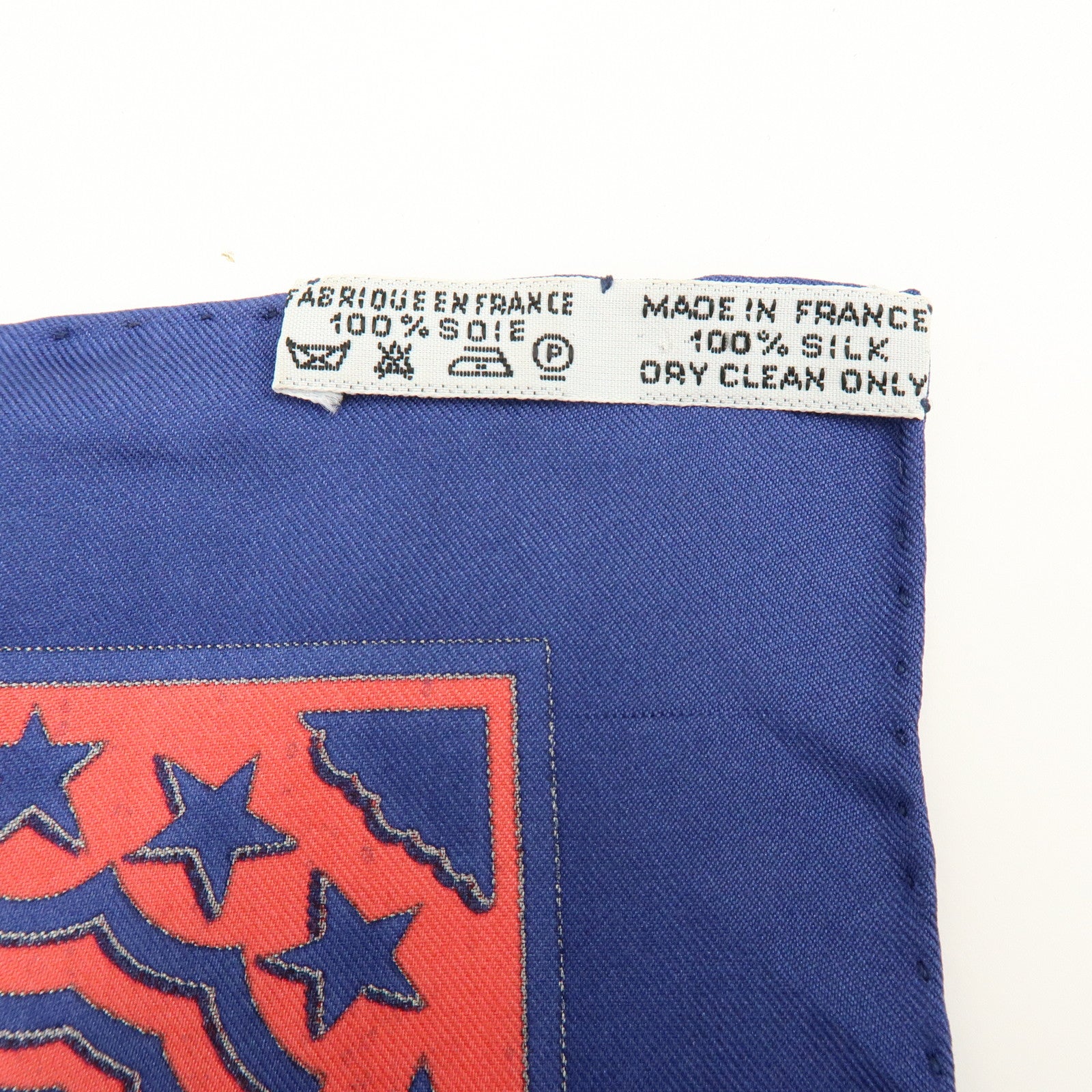 HERMES Carre 90 Silk 100% Scarf EARLY AMERICA Navy Red Brown