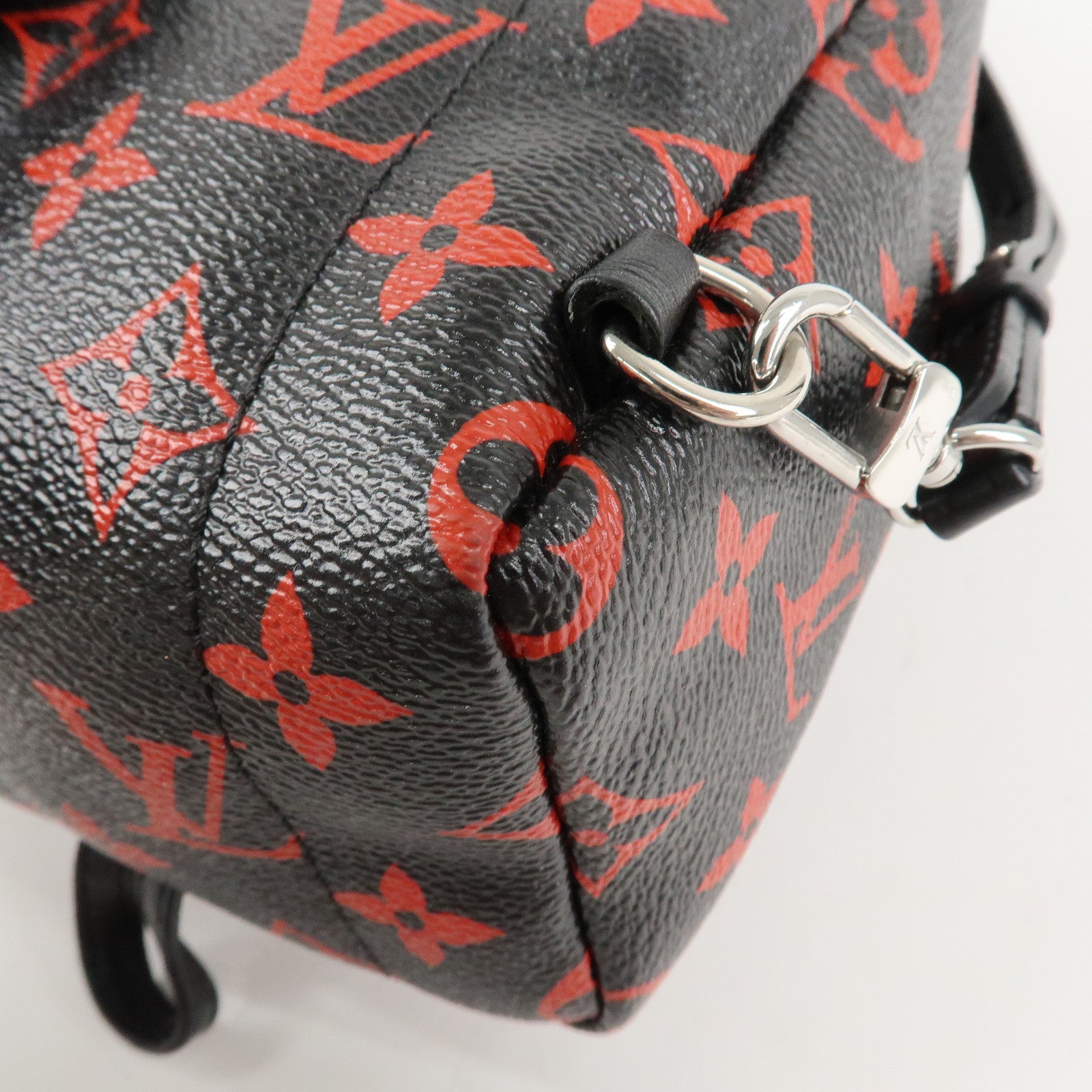 Louis Vuitton Monogram Palm Spring Canvas Mini Backpack Noir Red M41457 Used