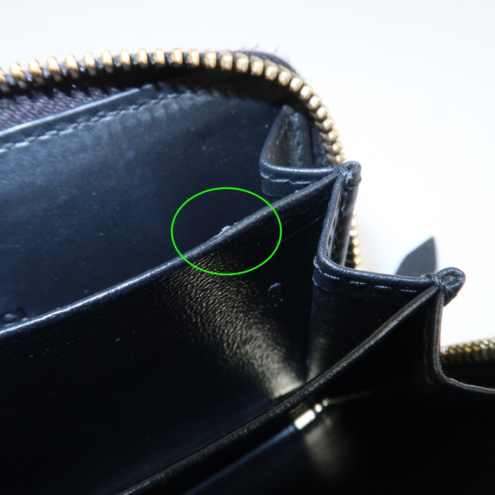 GUCCI Guccissima Leather Card Case Card Holder Black 447939 Used