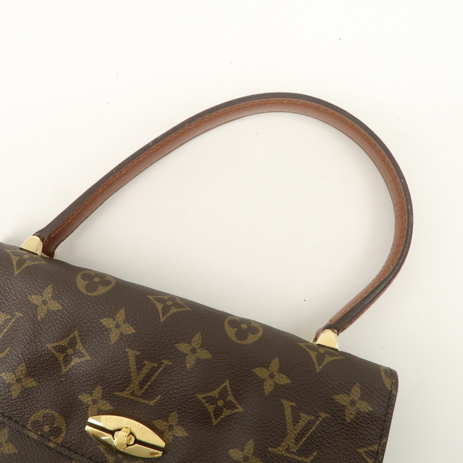 Louis Vuitton Monogram Malesherbes Hand Bag Brown M51379 Used