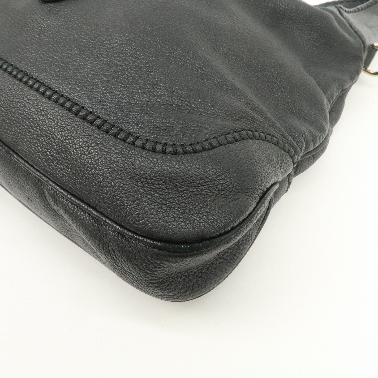 GUCCI New Jackie Leather 2Way Shoulder Hand Bag Black 246907