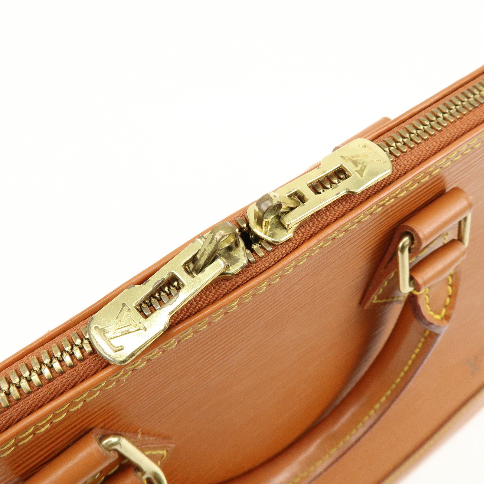 Louis Vuitton Epi Leather Alma PM Hand Bag Zipang Gold M52148