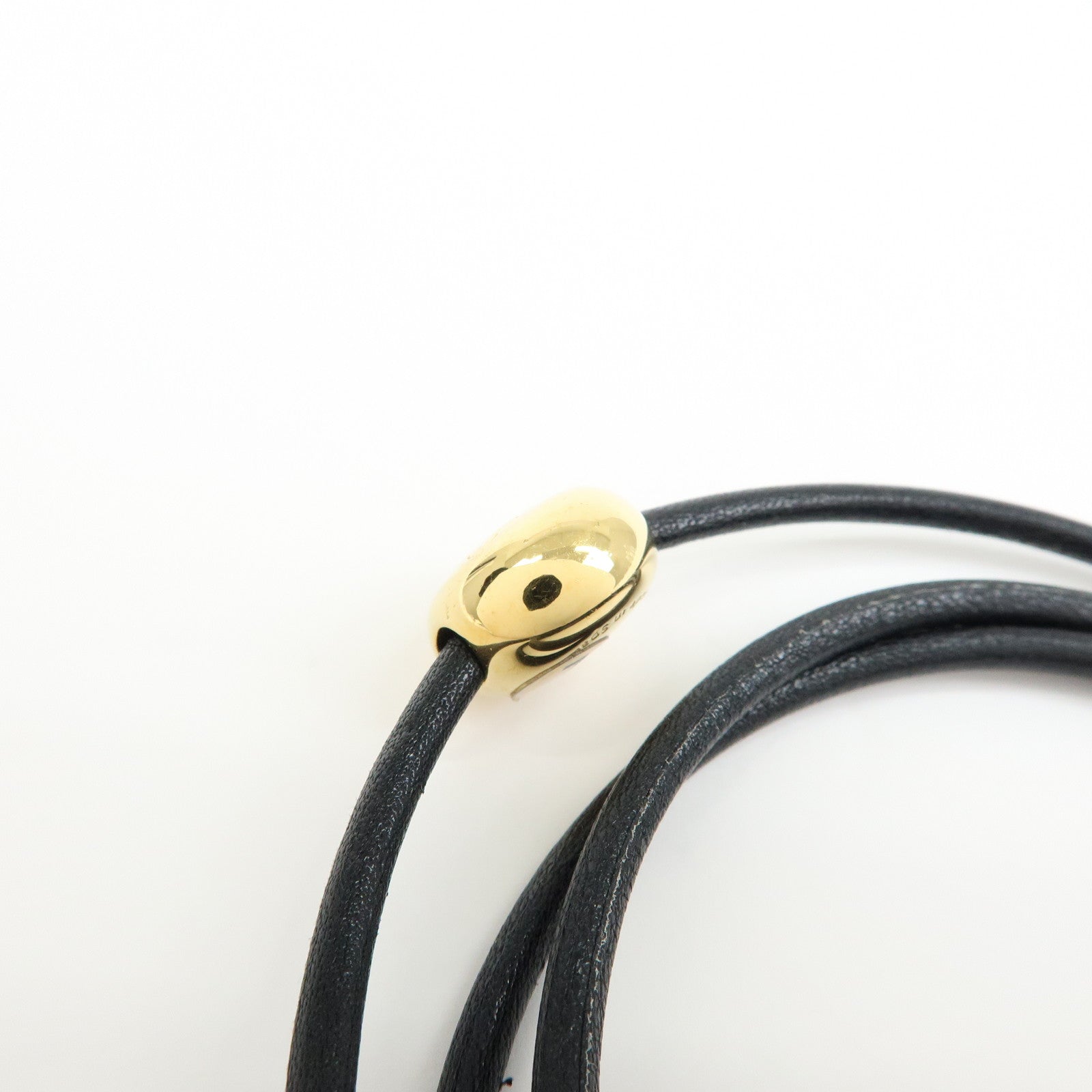 LOEWE Anagram Leather Pebble Bracelet Black