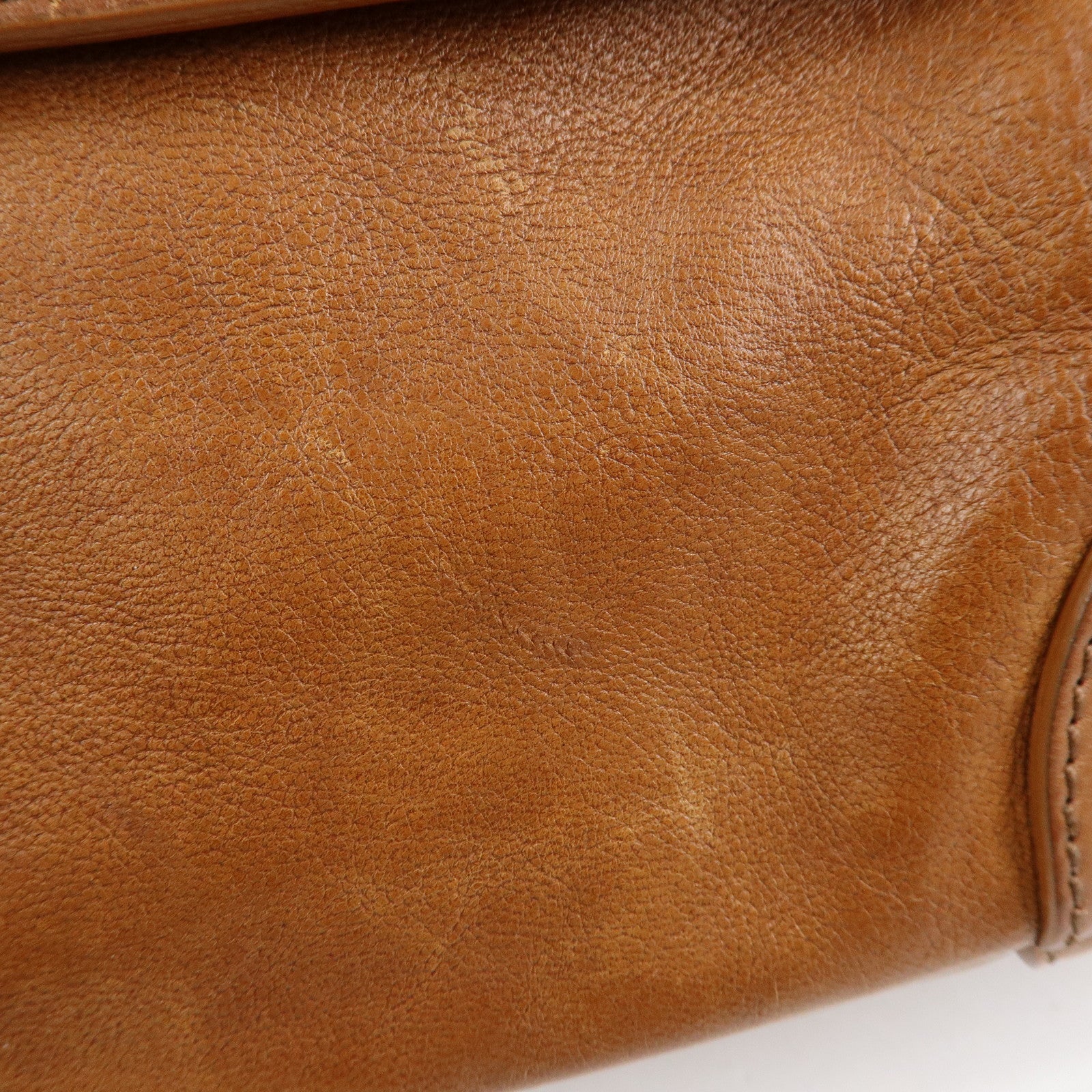 CELINE Logo Leather Boogie Bag Hand Bag Tote Bag Brown