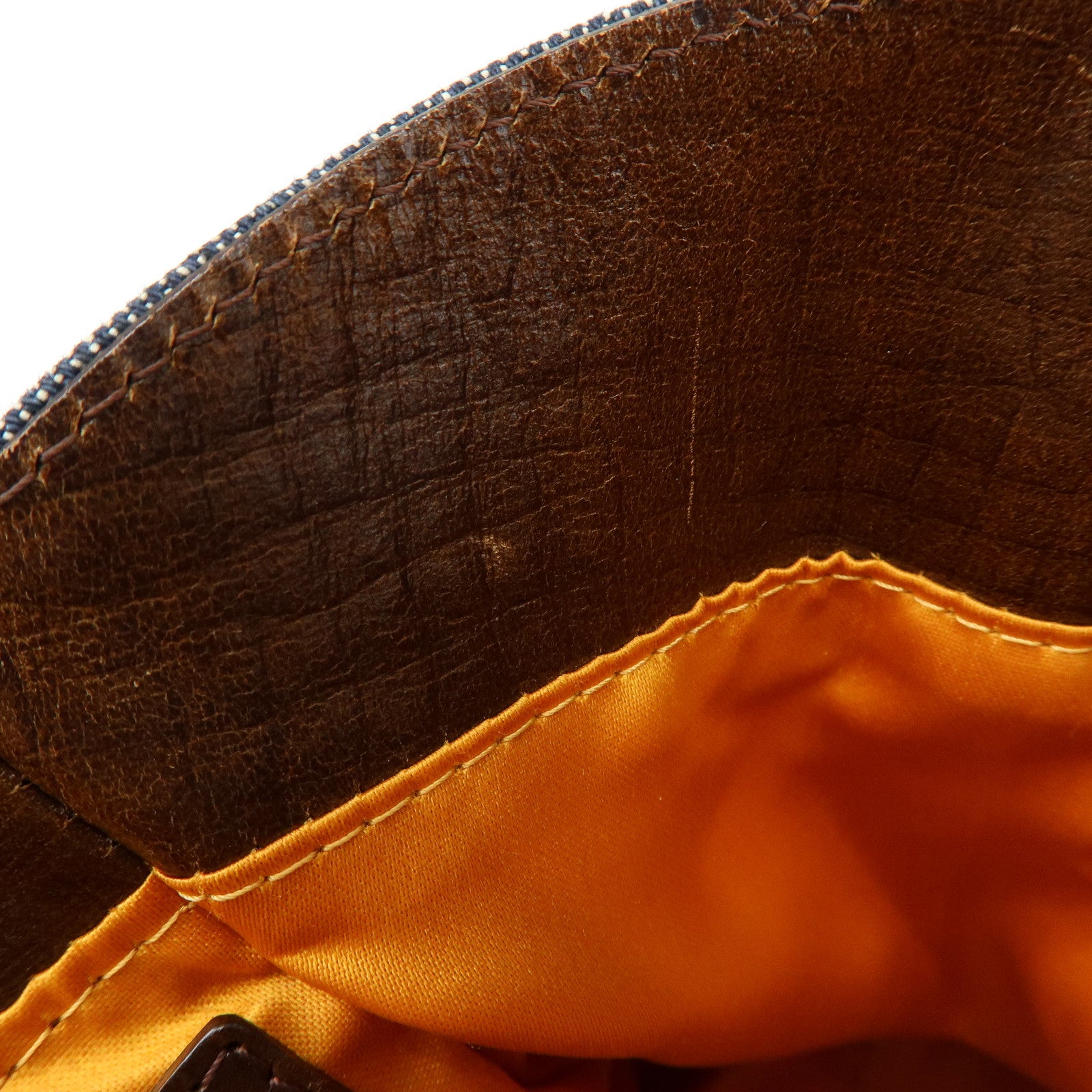 FENDI Etnico Zucca Denim Leather Shoulder Bag Blue Brown 8BN157