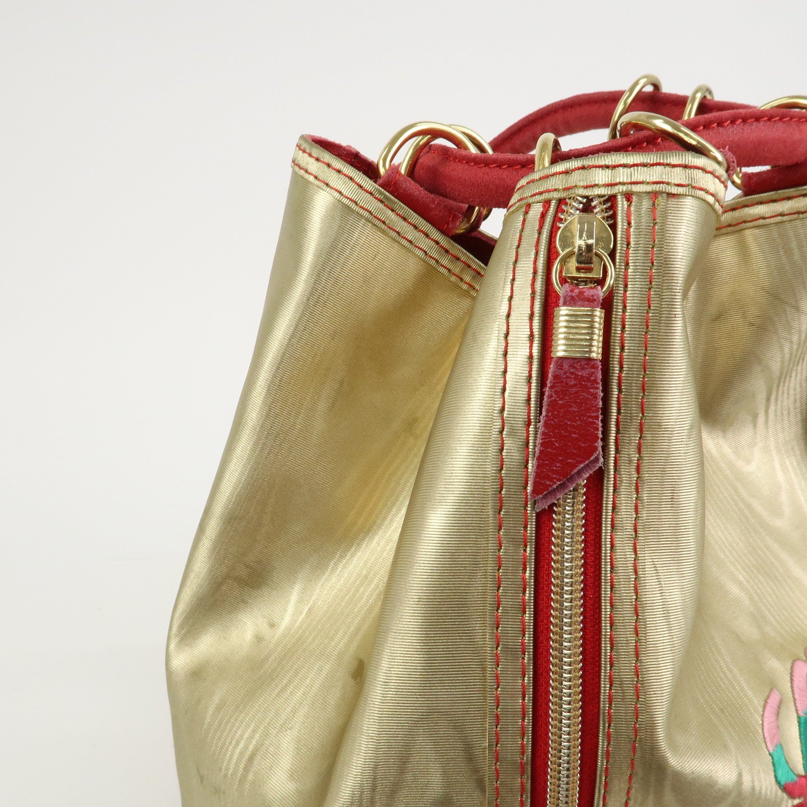 LOEWE Anagram PVC Leather Backpack Shoulder Bag Gold