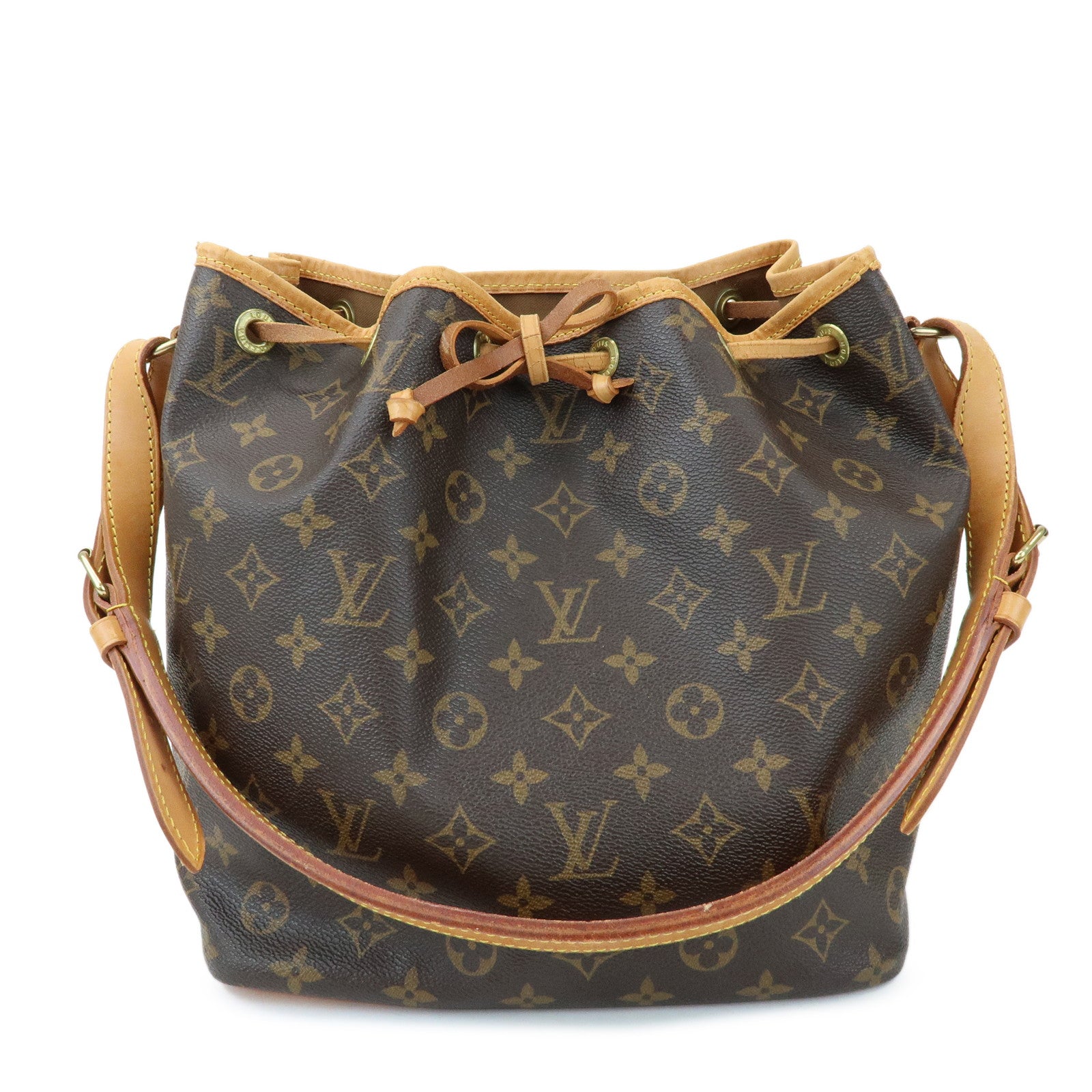 Louis Vuitton Monogram Canvas Petit Noe Shoulder Bag Brown M42226