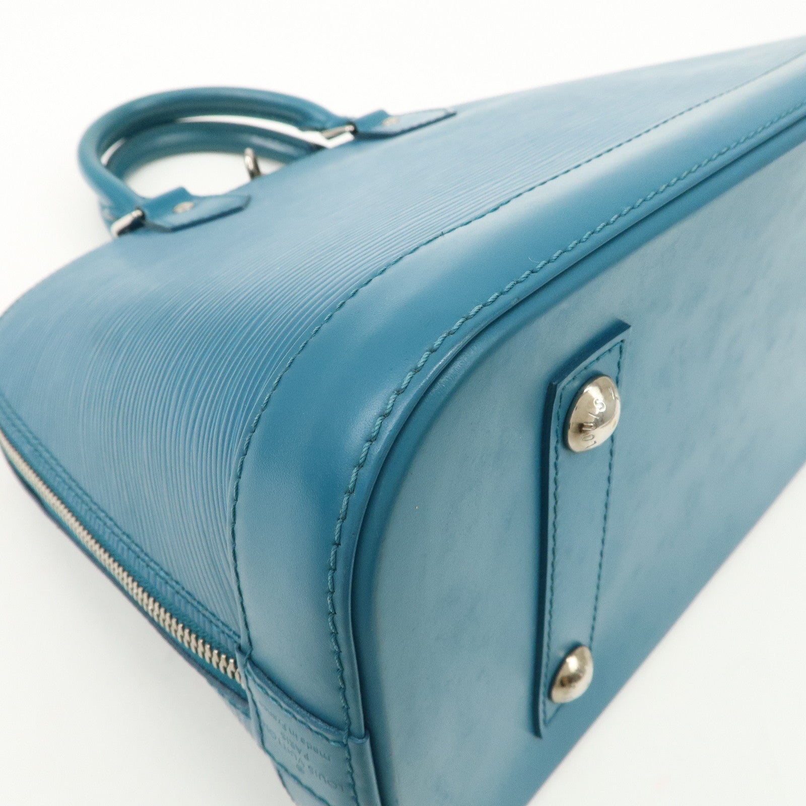 Louis Vuitton Epi Alma PM Hand Bag Cyan Blue M40624
