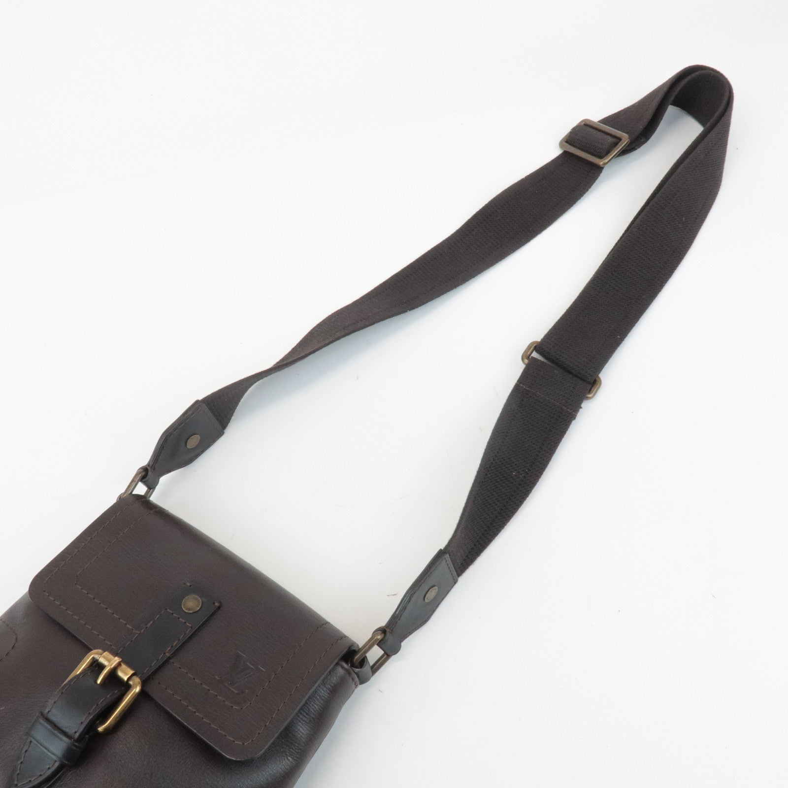 Louis Vuitton Utah Calf Leather Shoulder Bag Crossbody Bag Cafe M92995 Used