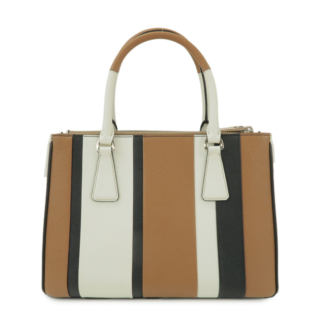 PRADA Triangle Logo Galleria Striped 2Way Shoulder Bag 1BA863