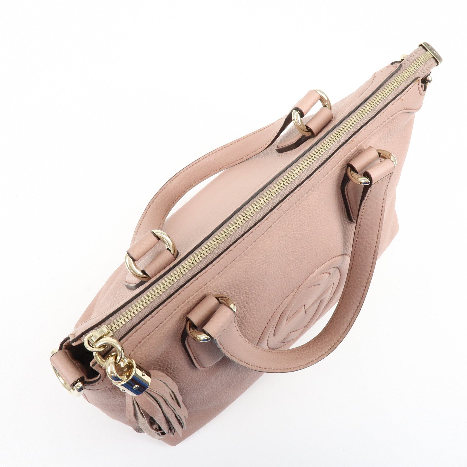 GUCCI SOHO Interlocking G Leather 2Way Hand Bag Pink 308362