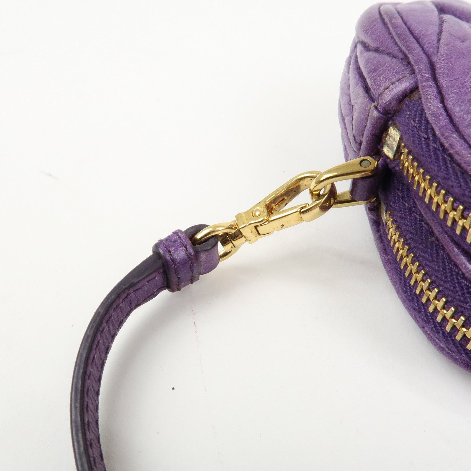 MIU MIU Logo Matelasse Mini Hand Bag Shoulder Bag Purple 5ARH02