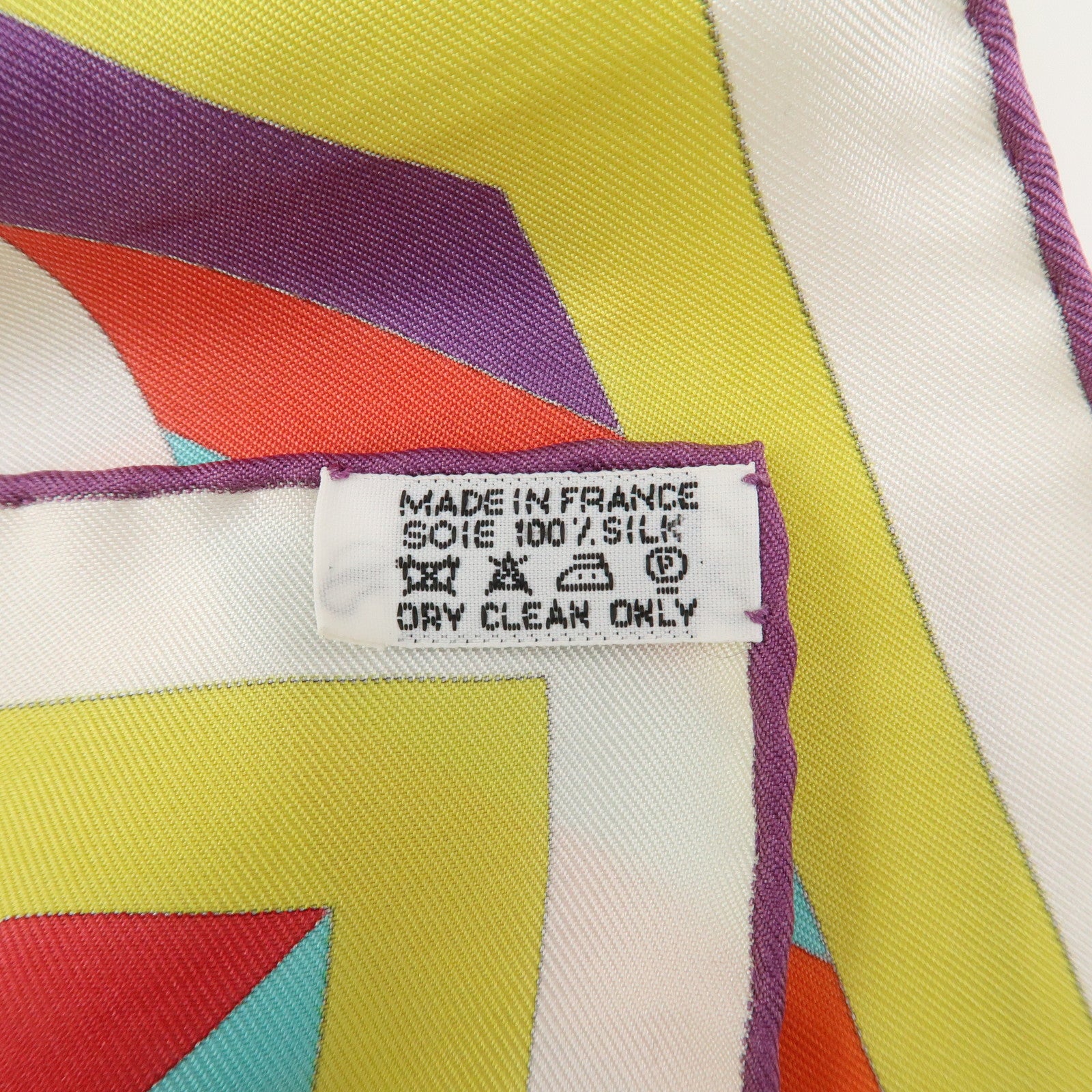 HERMES Carre 90 Silk 100% Scarf JES JEUX D'HERMES White Multicolor