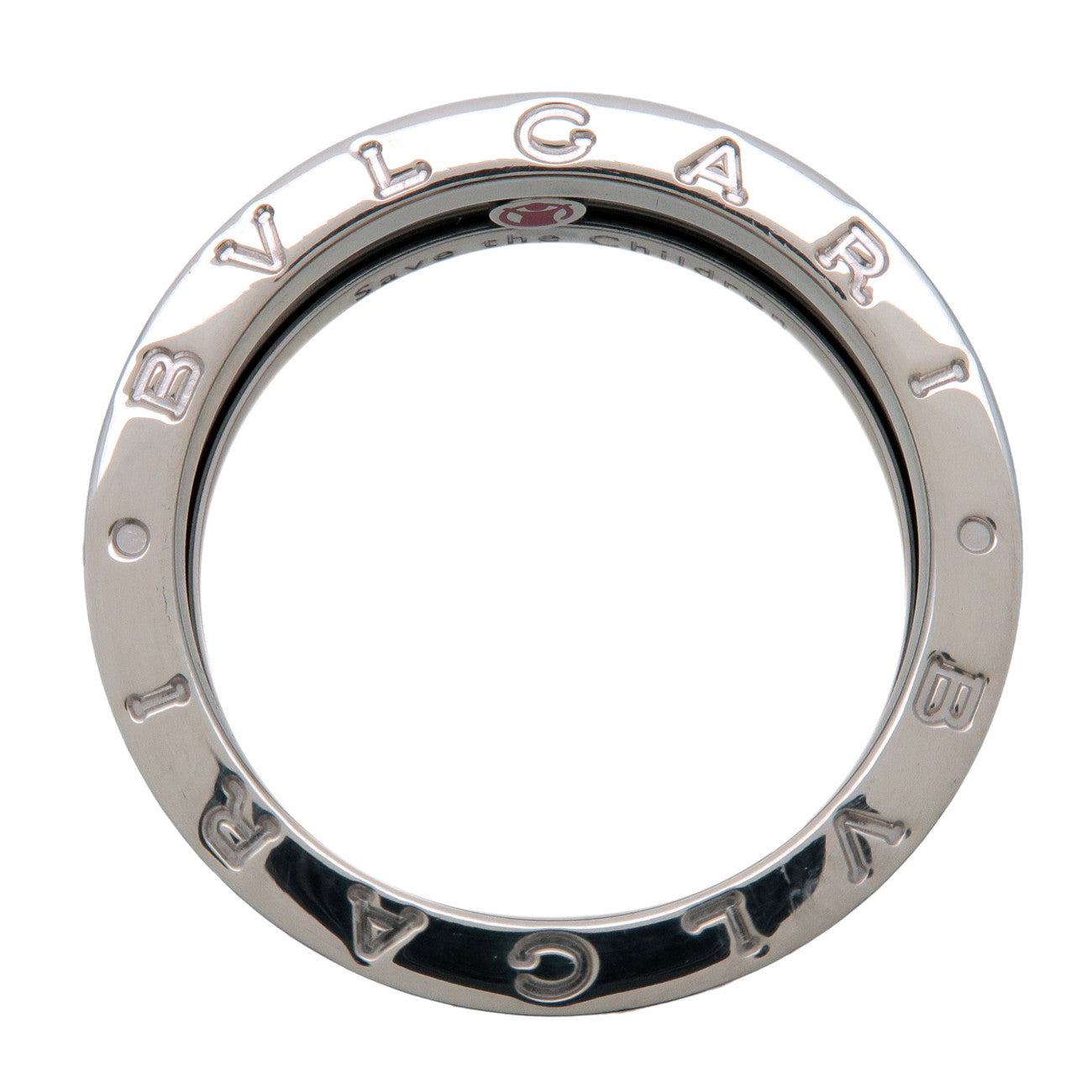 BVLGARI B-Zero1 Save the Children Ring SV925 Silver Black #60 US9