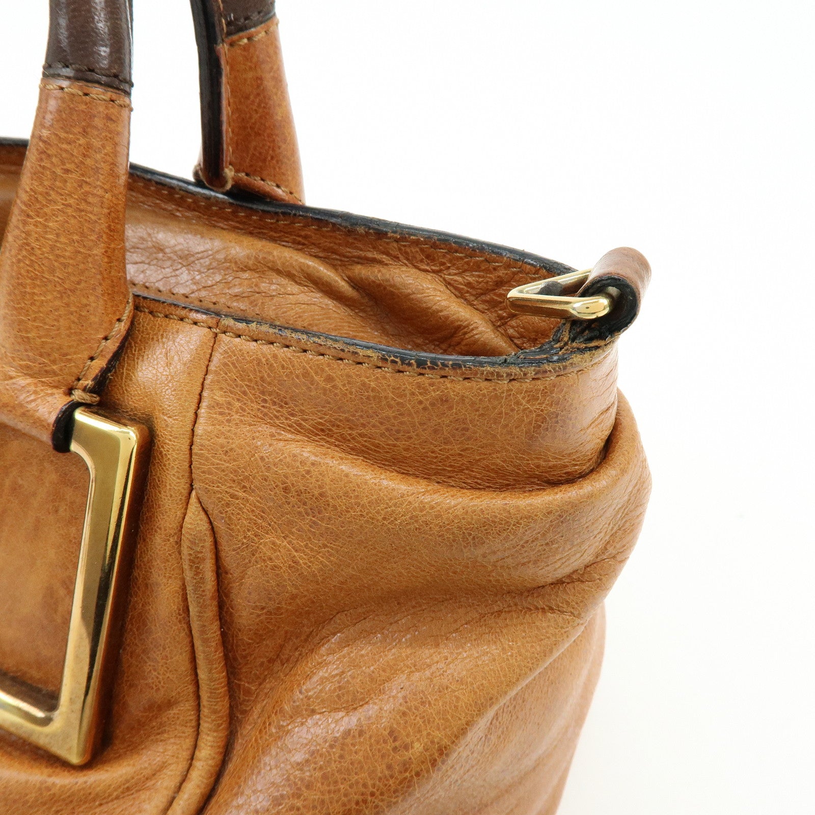 Chloe Ethel Leather 2Way Bag Shoulder Bag Hand Bag Brown