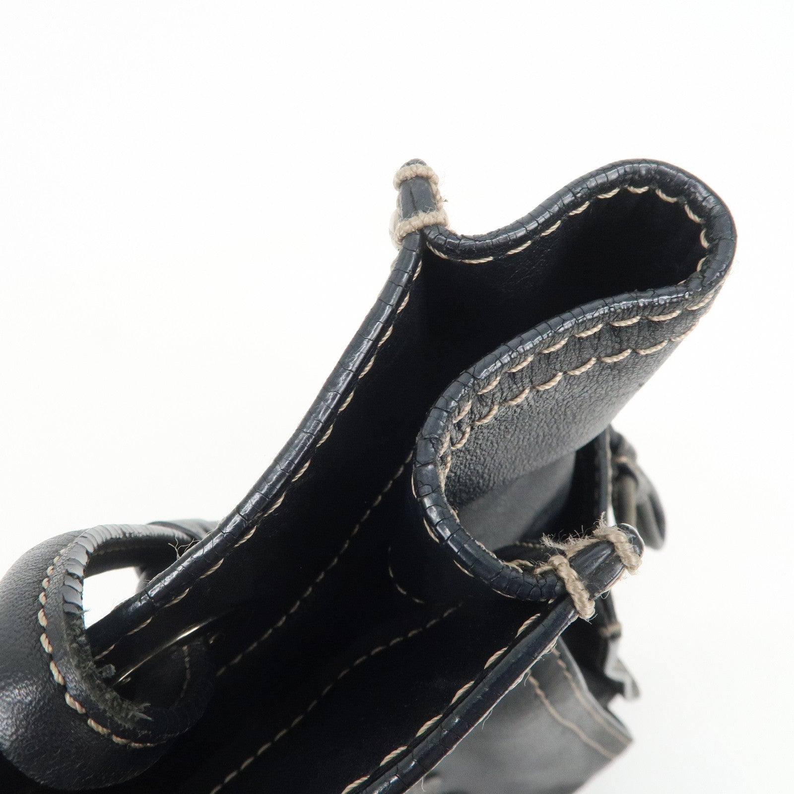 LOEWE Anagram Calf Leather Tote Bag Shoulder Bag Black