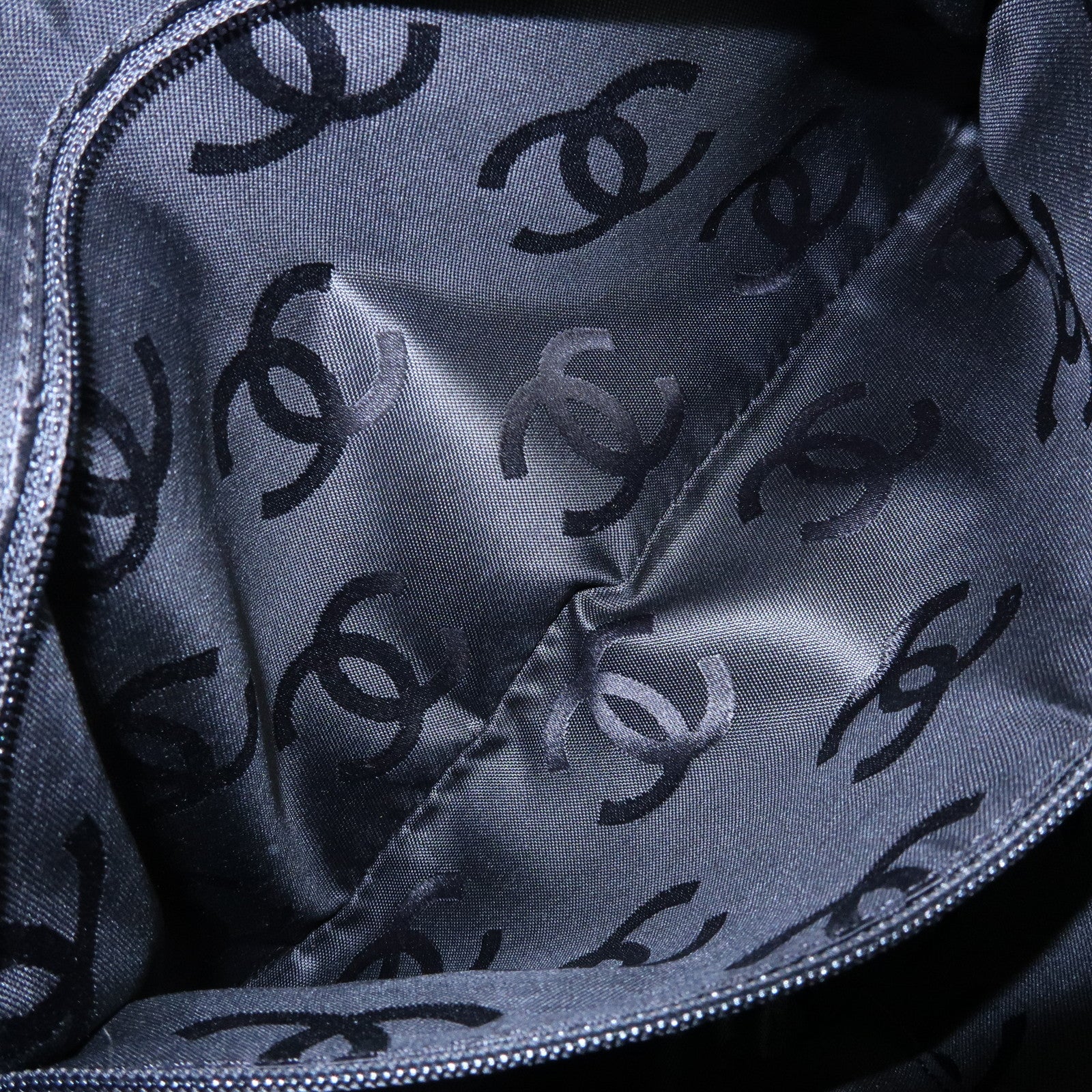 CHANEL Triple COCO Mark Patent Leather Tote Bag Hand Bag Black