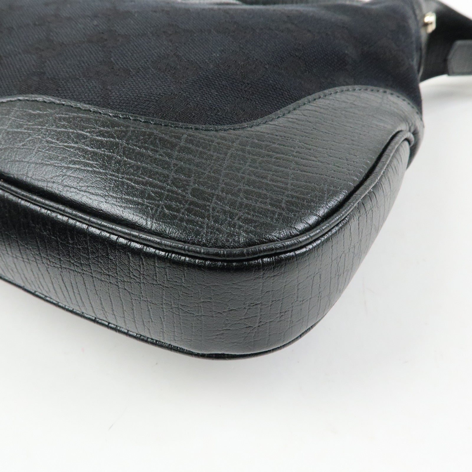 GUCCI Sherry GG Canvas Leather Shoulder Bag Hand Bag Black 130779