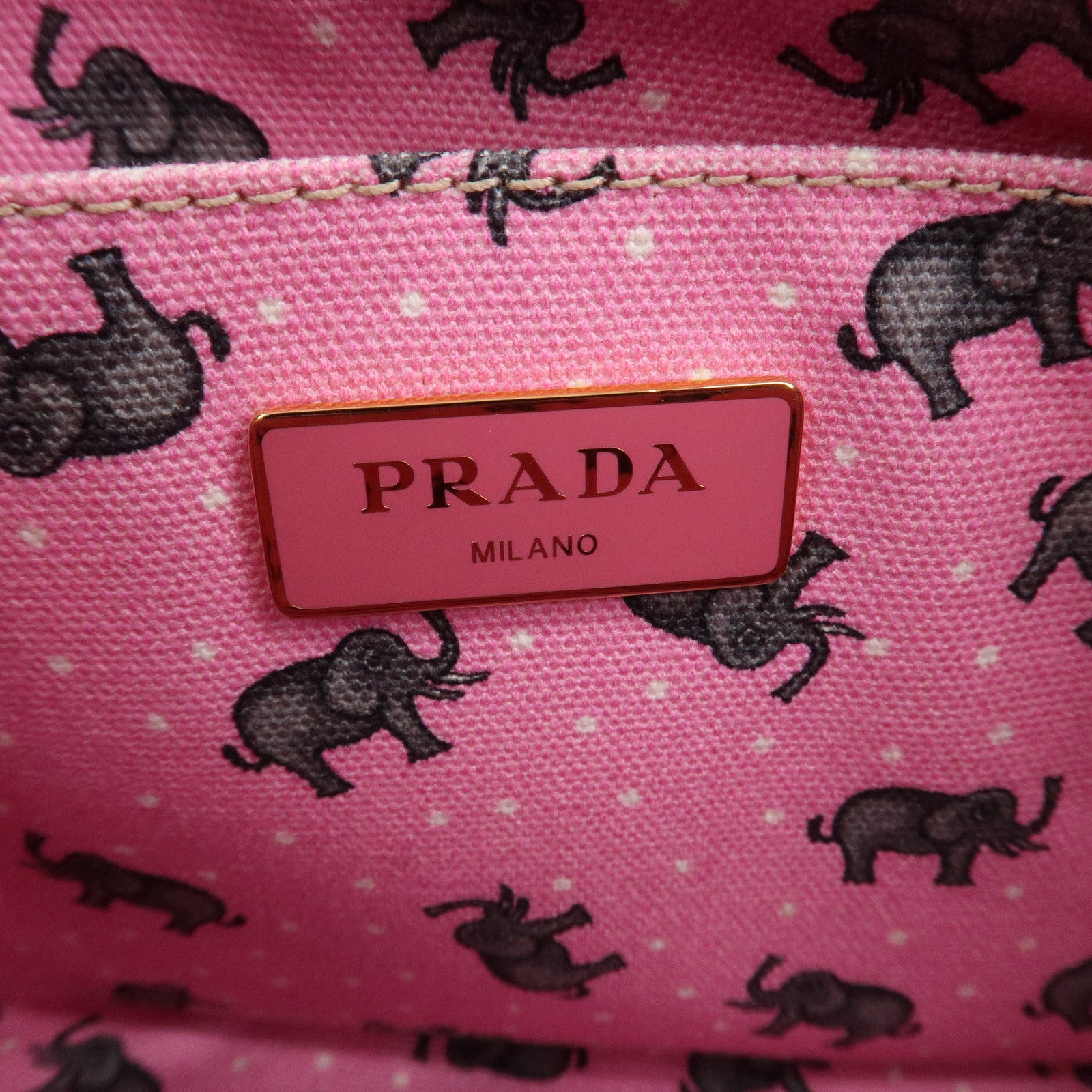 PRADA Canapa Mini Canvas Elephant 2Way Bag Shoulder Bag 1BG439