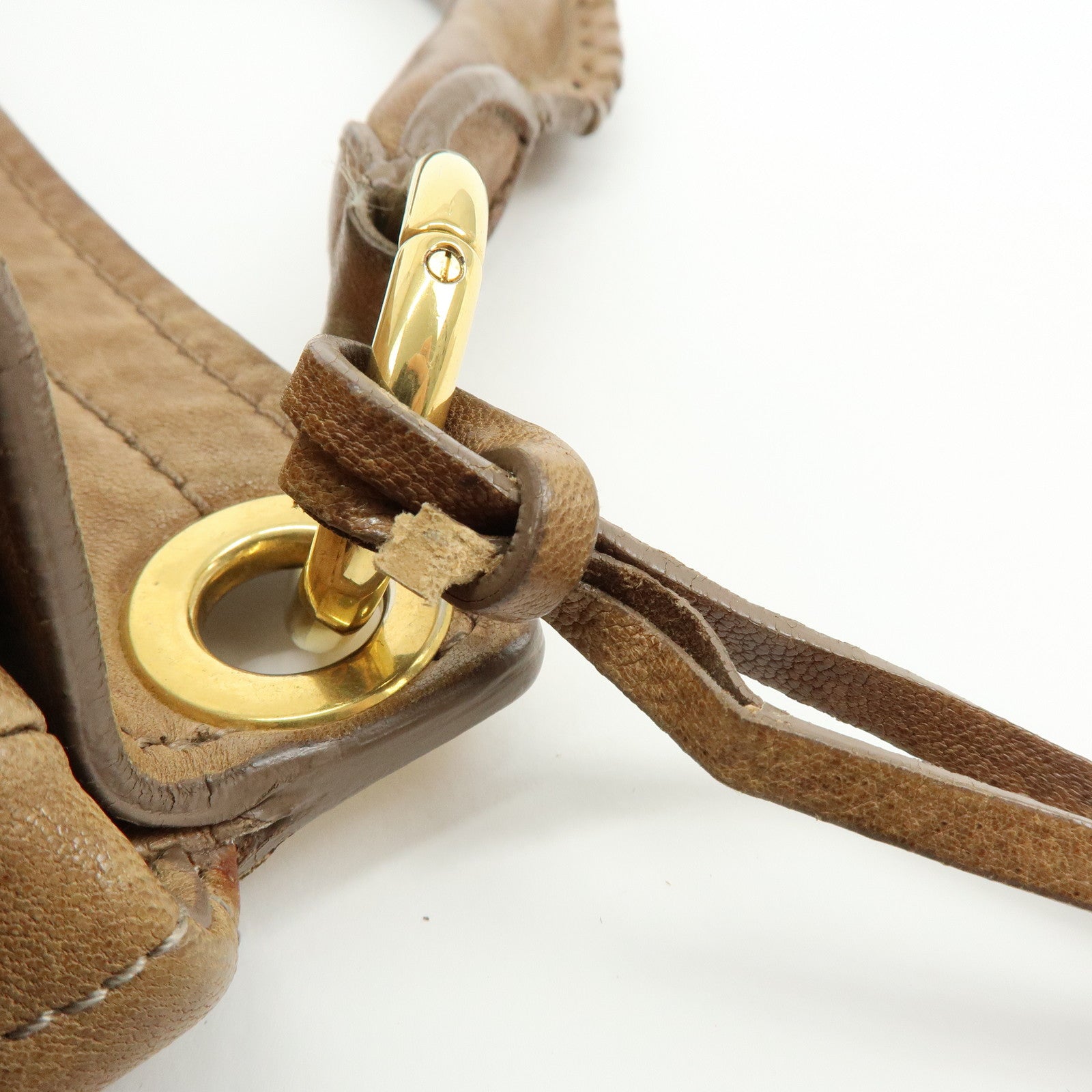 MIU MIU Matelasse Leather 2Way Bag Hand Bag Shoulder Bag Brown