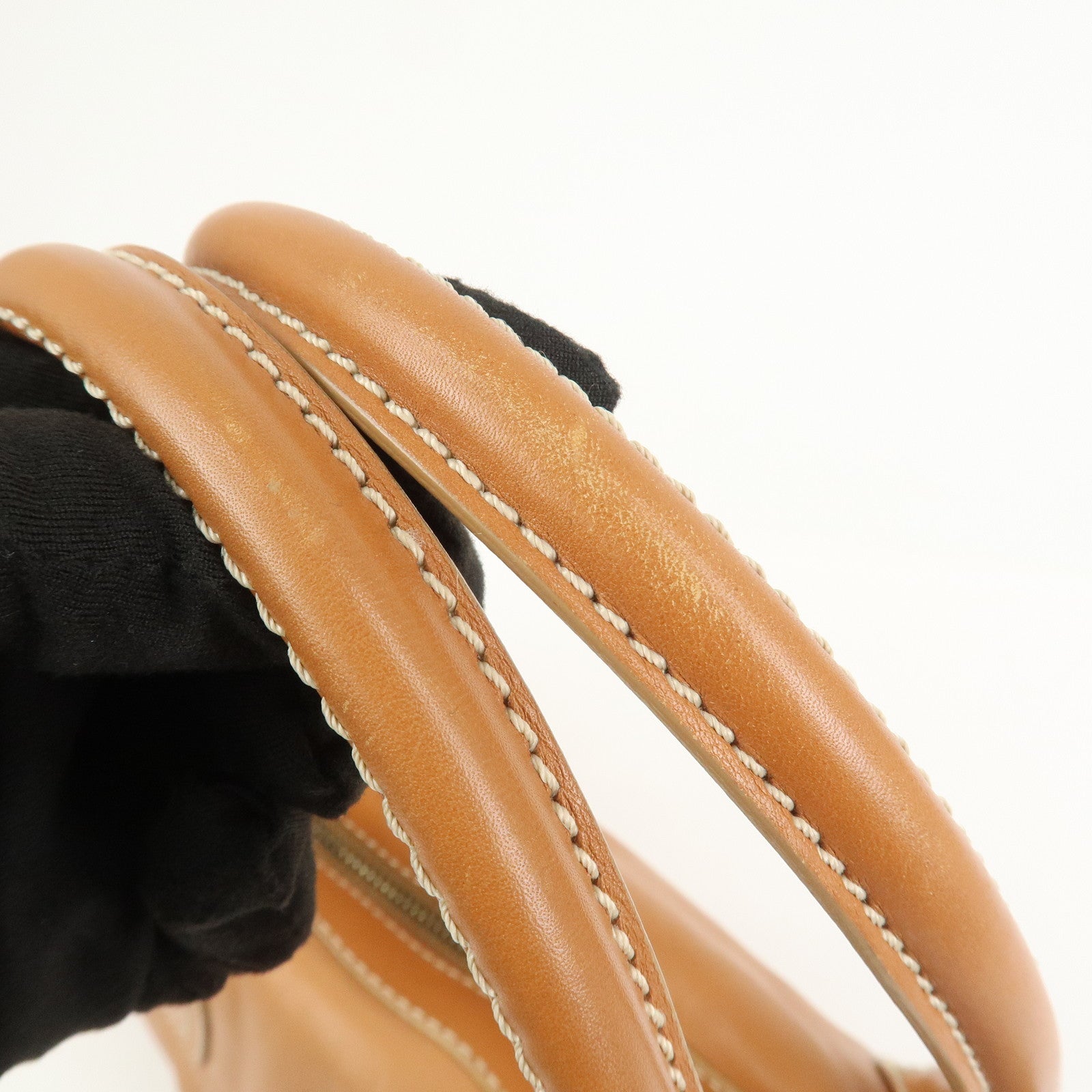 CELINE Macadam Leather Shoulder Bag Hand Bag Brown