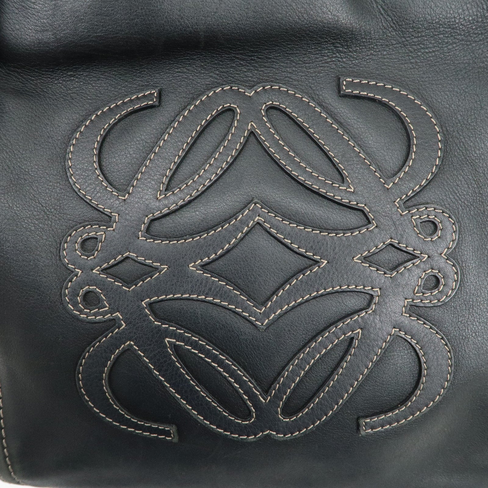 LOEWE Anagram Calf Leather Tote Bag Shoulder Bag Black