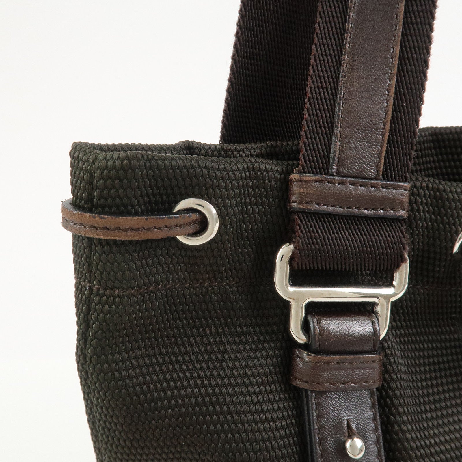 SAINT LAURENT PARIS Kahala Nylon Leather Tote Bag Brown 123435