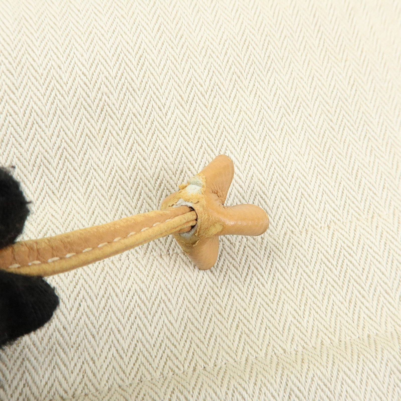 HERMES Aline GM Canvas Leather Shoulder Bag Hand Bag Natural