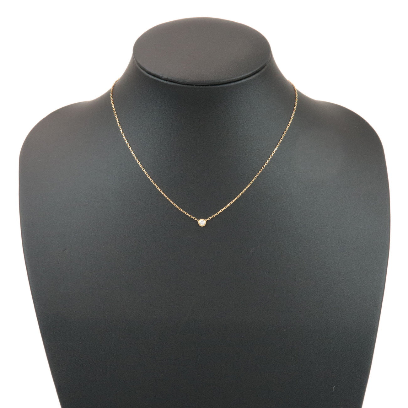 Cartier D'amour 1P Diamond Necklace SM K18 750YG Yellow Gold